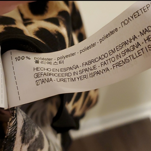 Zara Ruffled Print Leopard Print Top - Picture 8 of 11